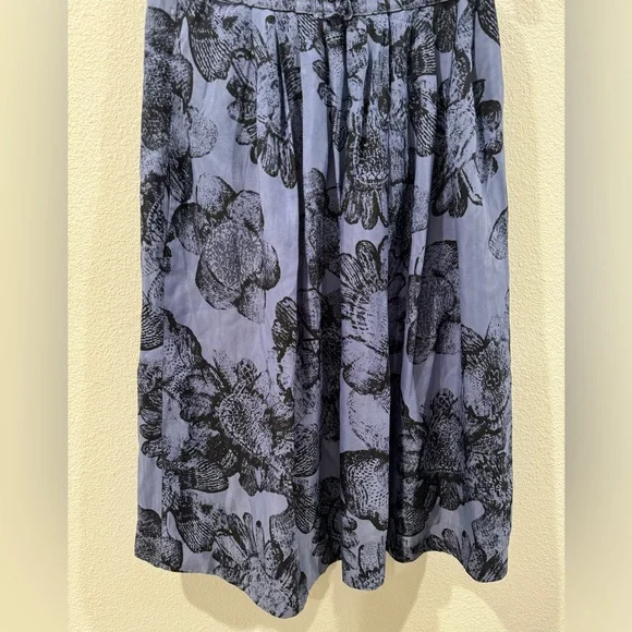 Anthropologie Blue Floral A-Line Skirt - Picture 6 of 16